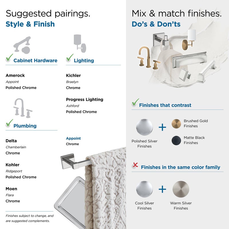 Amerock BH3607126 | Chrome Single Post Toilet Paper Holder | 6-5/16 in. Length Toilet Tissue Holder | Appoint | Bath Tissue Holder | Bathroom Hardware | Bath Accessories - Image 5