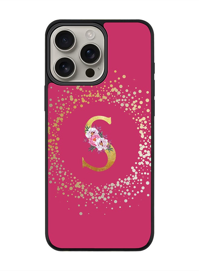 Stylizedd For iPhone 16 Pro Max Case [Compatible with MagSafe] Slim Magnetic cover Phone Case iPhone 16 Pro Max -Custom Monogram Floral - S ( Deep Pink ) - Image 1