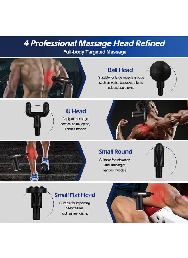 VOGMAX - Mini Massage gun Percussion Deep Tissue Muscle Massage with 6 Speed ​​Massager gun, Quiet Portable Electric Handheld Body Massager gun - Black - Image 1