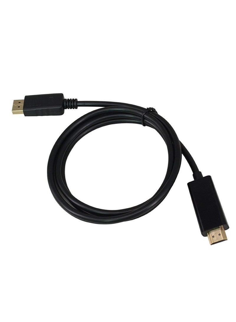 كابل منفذ شاشة عرض تليفزيون عالي الدقة HD إلى HDMI 3 متر(1920×1200)منفذ شاشةعرض 28 ايه دبليو جي FHD 1080 بيكسل لتوصيل أجهزة الكمبيوتر المكتبية واللاب توب ، أسود، 1.8 متر - Image 4