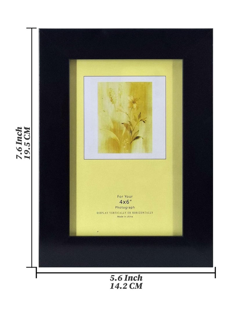 ديكور هيلز إطارات الصور وإطارات الصور من ديكور هيلز مقاس 4×6 بوصة - أسود مع زجاج حقيقي، للتركيب على الحائط وسطح الطاولة، عمودي وأفقي، عبوة من 6 قطع - Image 2