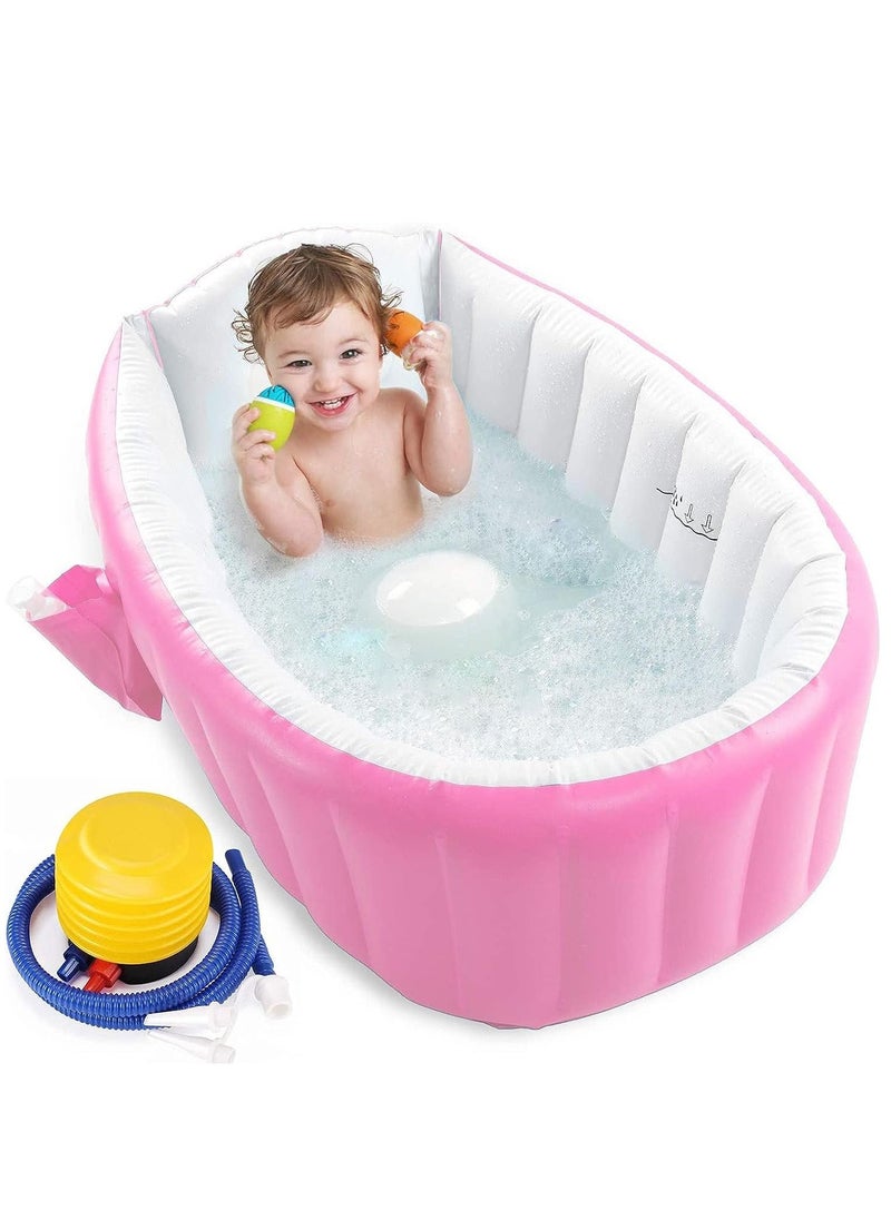 XiuWoo - Portable  Inflatable Baby Bathtub, Toddler Bathing Tub, Non-Slip Travel Bathtub, Air Swimming Pool, Kids Thick Shower Basin with Air Pump - Image 1