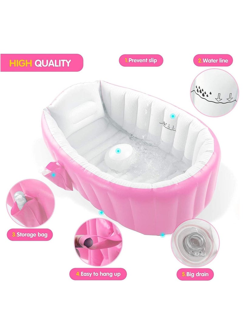 XiuWoo - Portable  Inflatable Baby Bathtub, Toddler Bathing Tub, Non-Slip Travel Bathtub, Air Swimming Pool, Kids Thick Shower Basin with Air Pump - Image 1