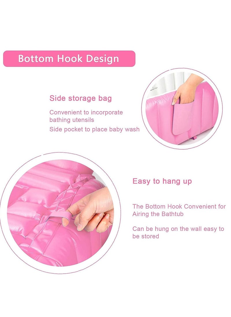XiuWoo - Portable  Inflatable Baby Bathtub, Toddler Bathing Tub, Non-Slip Travel Bathtub, Air Swimming Pool, Kids Thick Shower Basin with Air Pump - Image 1