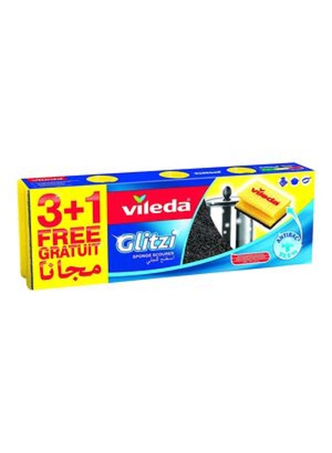 فيليدا إسفنجة جلتزيز لغسيل الأطباق، 4 قطع، لون أصفر وأخضر، V032 - Image 3