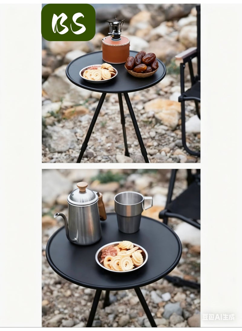 BS Outdoor folding table (unlike other tables nominally made of aluminum but actually made of steel, this is a genuine aluminum alloy) | Adjustable picnic table with storage bag and hanging net | Adjustable compact camping table | Portable tripod hiking coffee table (extendable) - Image 4