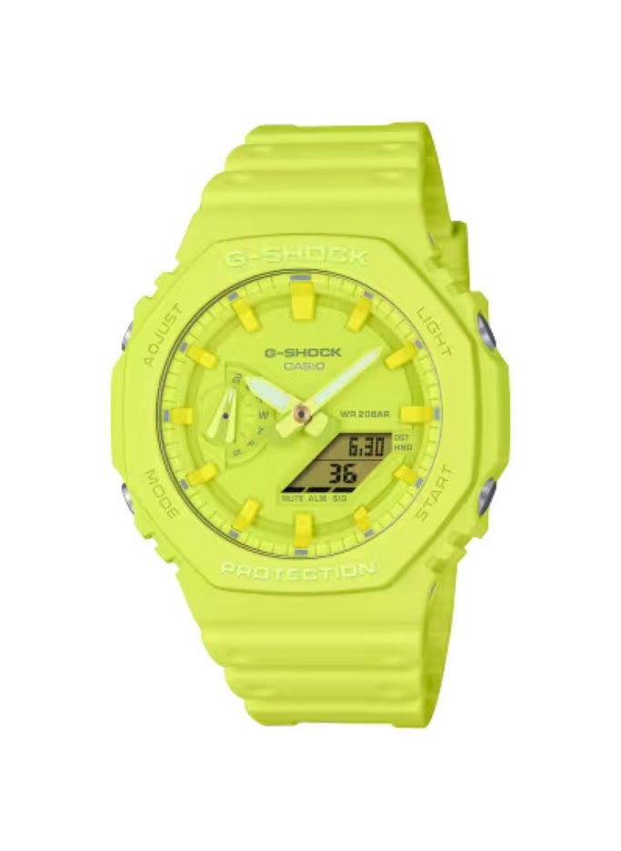 G-SHOCK Casio G-shock GA-2100-9A9 Carbon Core Guard Analog-Digital Watch - Stylish Design with Resin Band, Ideal for Daily Wear and Sports Activities - Yellow watch  - Image 1