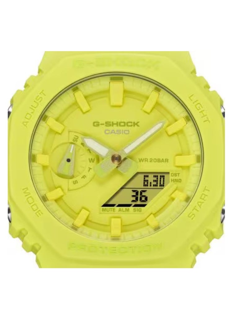G-SHOCK Casio G-shock GA-2100-9A9 Carbon Core Guard Analog-Digital Watch - Stylish Design with Resin Band, Ideal for Daily Wear and Sports Activities - Yellow watch  - Image 3