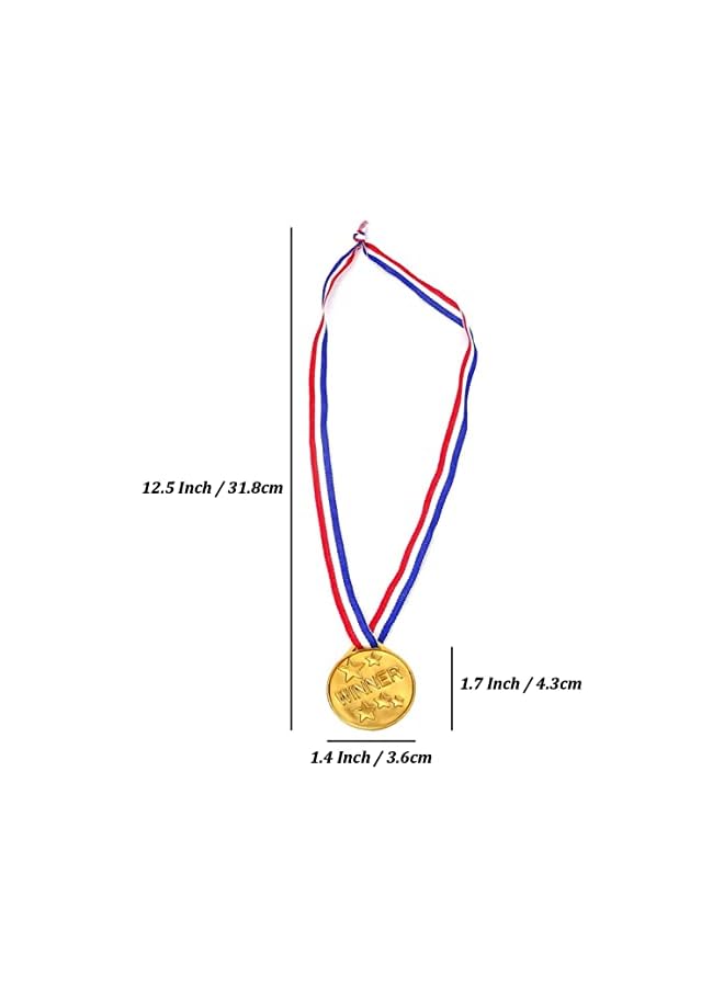promass 30 Pcs Mini Gold Medals for Kids 1.5-Inch Participation Awards Neck Ribbon for Sports Tournaments Competitions Kids Awards Gold Medals Winner - Image 3