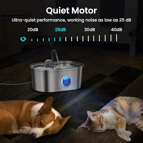 PawsPik SS-01 Stainless Steel Faucet-Design Cat Fountain, 108.2 oz. - Image 4