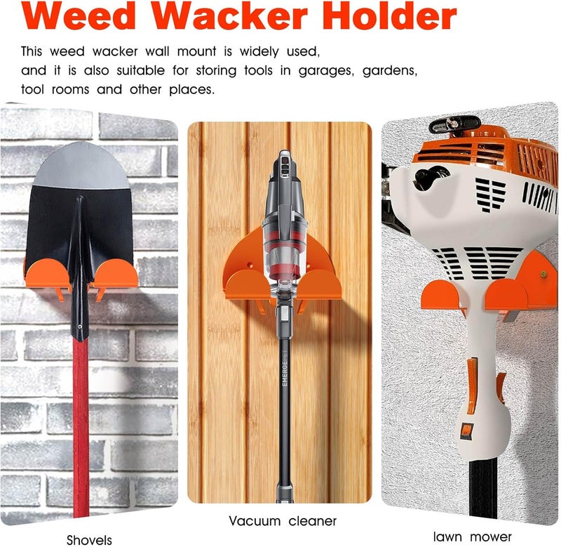 RO6G Weedeater Hanger, Garage Organizer Trimmer Rack, Weed Wacker Holder, Weed Eater Holder Wall Mount for Grass Trimmer, Hedge Trimmer, Garage Trimmer Garden Tools - 2 Pack - Image 3