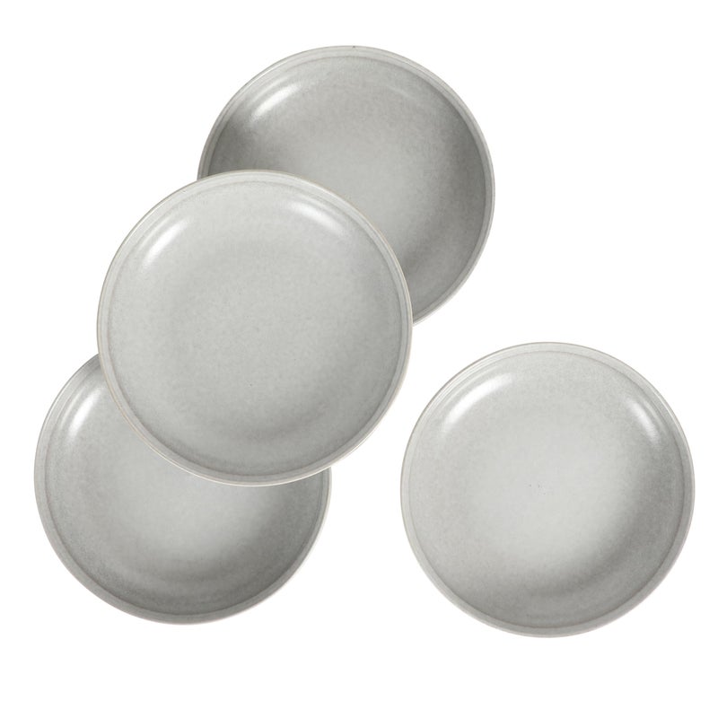 Gibson Elite Beckett 4-Piece Ash White Dinner Bowl Set â€“ Reactive Glaze Stoneware â€“ Shallow Pasta Bowls â€“ Round Wide-Rim Design â€“ Microwave & Dishwasher Safe - Image 5