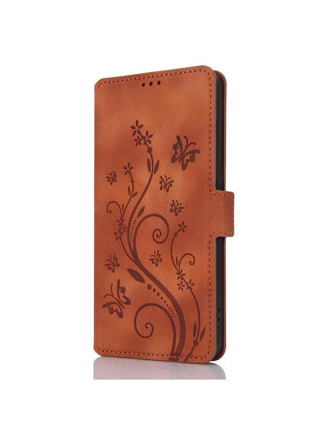 Zaboon Case For iPhone 12 / 12 Pro Dreamy Butterfly Love Flower Embossed Leather Phone Case - Image 2