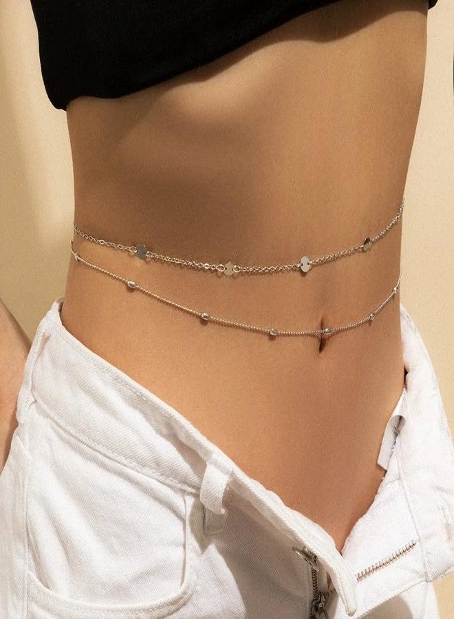Rotnso 14K Gold Plated Body Chains Dainty Boho Layered Beach Waist Chain Adjustable Bikini Belly Chain Jewelry Accessories for Women Sexy, 26 inches, Non-Precious Metal, No Gemstone - Image 4