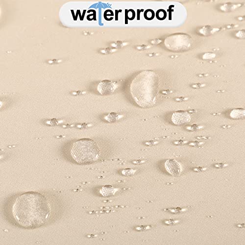 OutdoorLines Waterproof Outdoor Curtains for Patio - Windproof Tab Top Gazebo Curtain Panels - Privacy Sun Blocking Outside Curtain Set for Porch, Pergola and Cabana 54 x 84 inch, Beige, 2 Panels - Image 3
