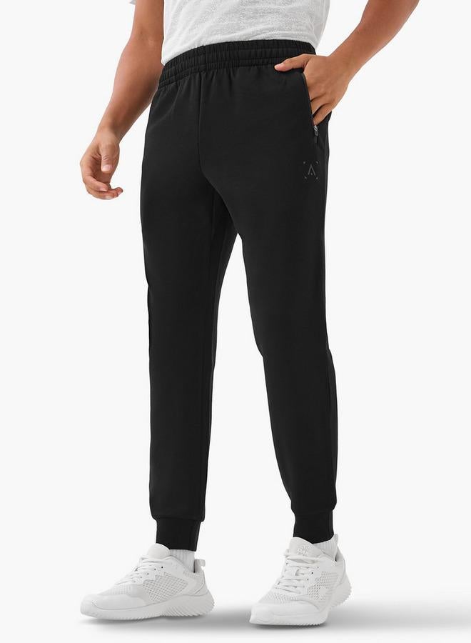Active Men Regular Fit Joggers with Zipper Pockets - Image 1