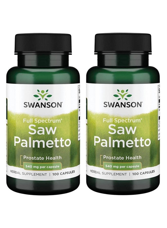 SWANSON Saw Palmetto Herbal Supplement Promoting Male Prostate Health Support Natural Hair Supplement & Urinary Health Support 540 Mg 100 Capsules (2 Pack) - Image 2