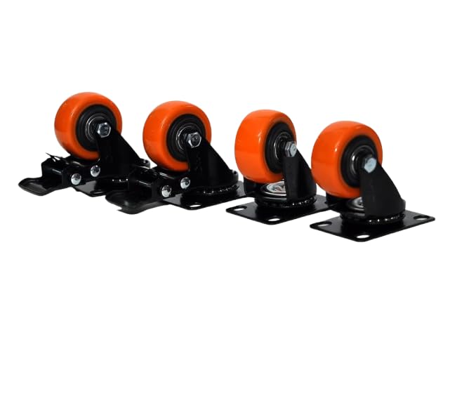 PACIFIC MOVERS PACIFIC MOVERS 3 Inch Heavy Duty Caster Wheel for Furniture Set of 4 Castor Wheels for Furniture with Polyurethane PU Wheels Top Plate Rotating 360 Degree upto 1100 lbs  - Image 1