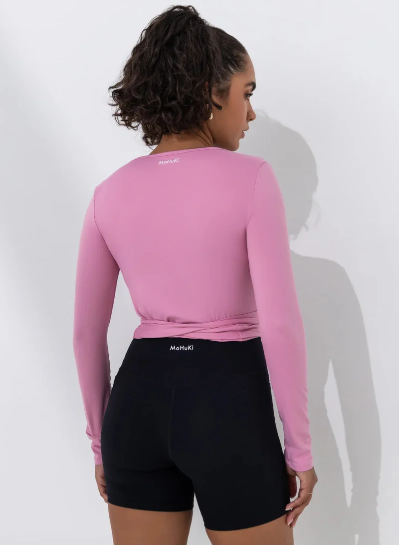 Mohuki Pink Lounge Wrap Top for Women | Best Price UAE