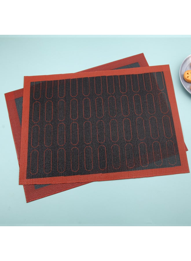 Kitchen Breathable Silicone Glass Fiber Hollow Baking Pad Household Bread Macaron Lightning Puff Double-Sided Baking Pad-Size:40*60cm (right Angle, Double-sided Printing + Two-line Oval Vertical Ring On The Front + Four-line Oval Vertical Ring On The Back)  - Image 4