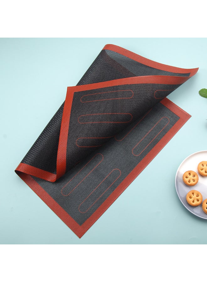 Kitchen Breathable Silicone Glass Fiber Hollow Baking Pad Household Bread Macaron Lightning Puff Double-Sided Baking Pad-Size:40*60cm (right Angle, Double-sided Printing + Two-line Oval Vertical Ring On The Front + Four-line Oval Vertical Ring On The Back)  - Image 3