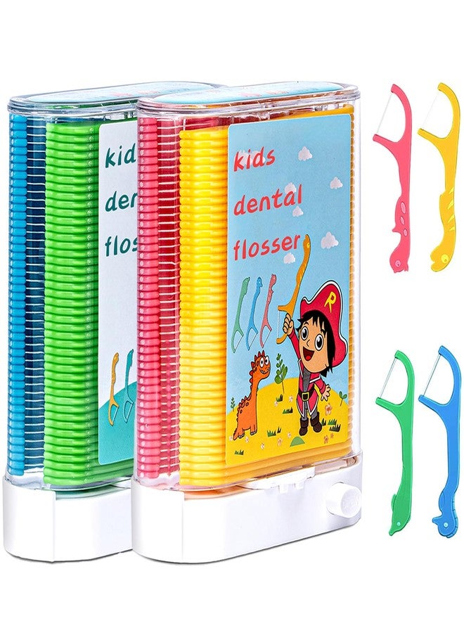 Akpgf Kids Flossers, Kids Dentle Floss Picks Dispenser, Fun & Colorful Animal Kid Floss Prevent Tooth Decay and Gum Disease for Kid,Teenagers,Children,Girls,Boys,Men and Women-2 Boxes - Image 1