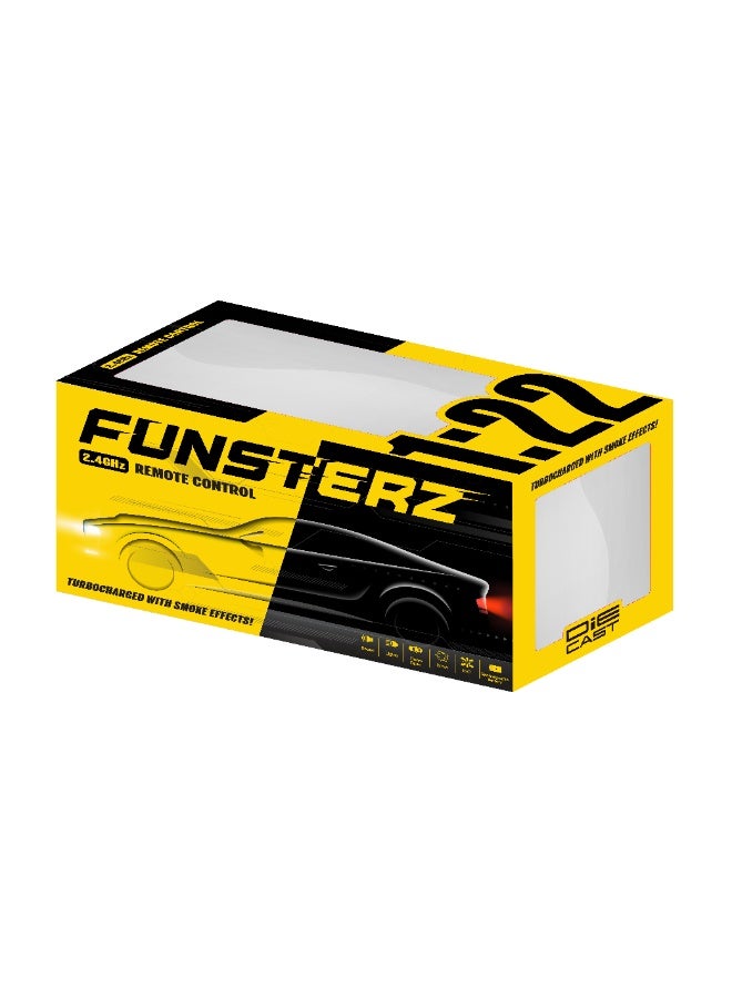 FUNSTERZ فنسترز 1:22 سيارة لاند روفر ديفندر RC – سيارة خارج الطرق بهيكل معدني مع صوت، أضواء، رذاذ ضباب، أبواب قابلة للفتح، بطارية قابلة للشحن وتحكم عن بعد كامل الوظائف - Image 5