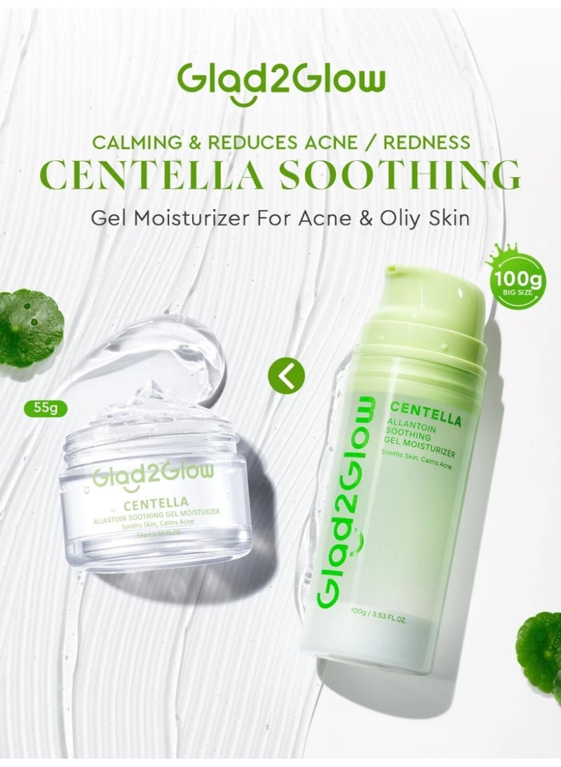 Glad2Glow Acne Set Moisturizer Gel Repair Skin 55g + Acid Power Clear Acne Serum 100ml - Image 1