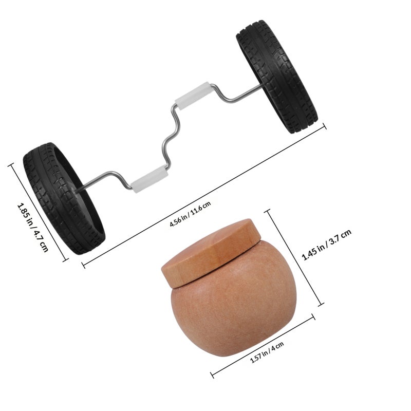 1 Set Parrot Stand Balance Wheel Toy Wood Bird Feeder Bowl Daily Use Parrot Bowl Parrot Feeding Bird Training Wheel Stand - Image 2