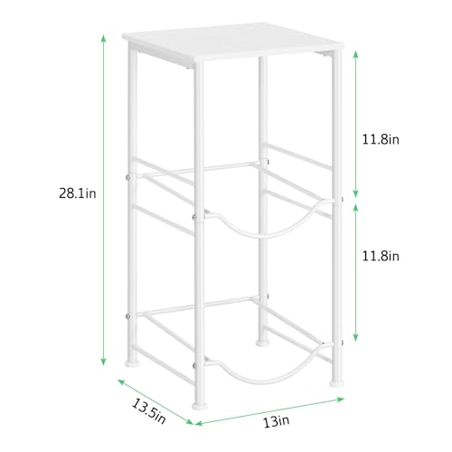 BTY Water Jug Holder Stand 2 Tier 5 Gallon Water Bottle Rack with Top Shelves 5 Gallon Water Bottle Holder Organizer Water Dispenser Stand for Kitchen, Home Office, Living Room, White - Image 3