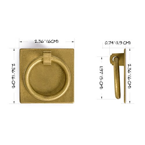 Hardware Philosophy Ring Plate Pulls 2.3 Inches - Set of 2 - Architectural, Interior Design, Furniture Cabinet Customization Hardware - Image 2