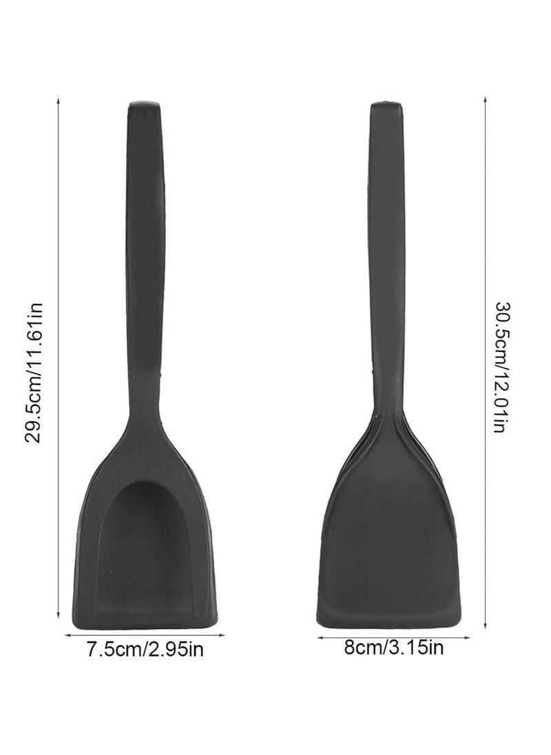 Oasisgalore - 2 in 1 Grip and Flip Spatula Tongs,Egg Flipper Spatulas with Spatula Tongs for Flipping,Perfect Fried Egg Flippers (Black) - Image 1
