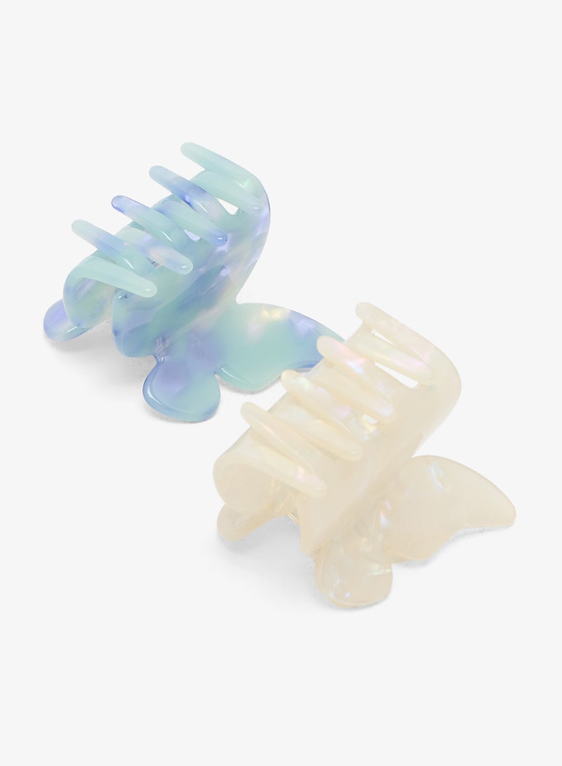 ايلا مشبك شعر فراشة مطبوع قطعتين - Image 3