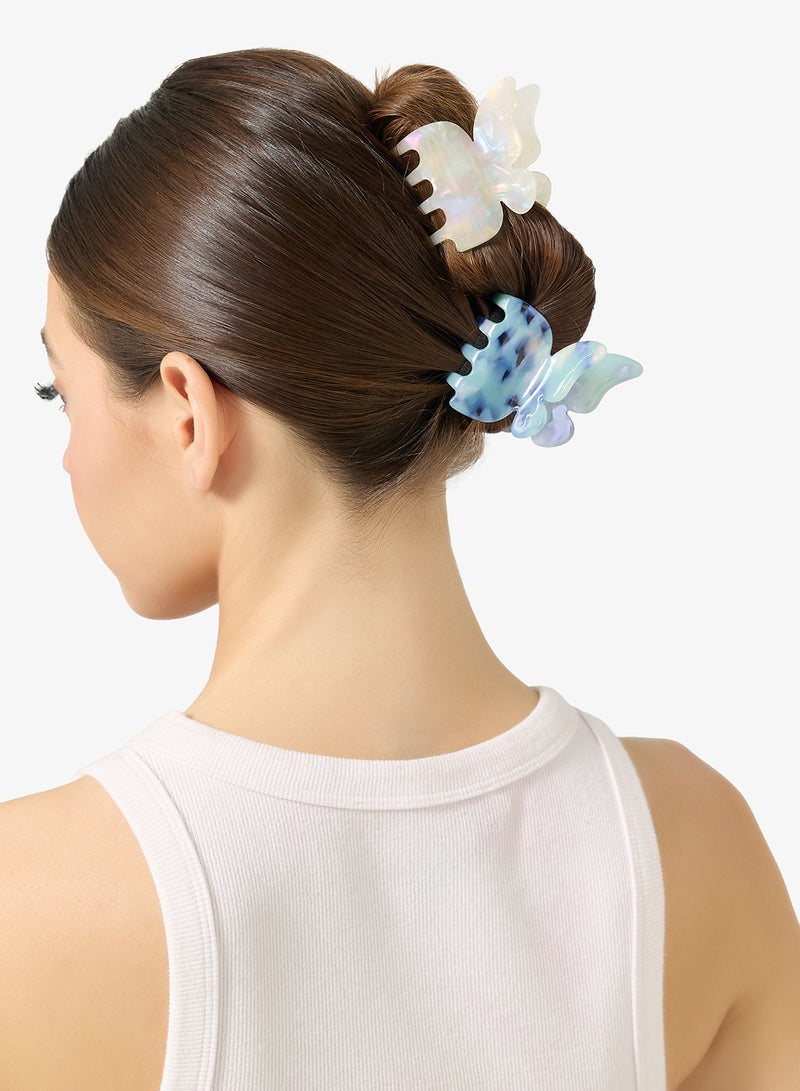 ايلا مشبك شعر فراشة مطبوع قطعتين - Image 4