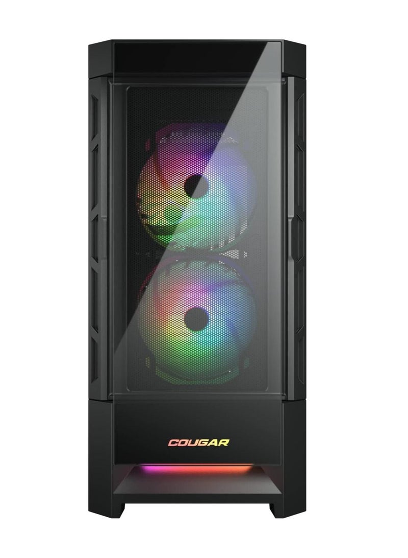 كوجار كوغار دوفيس Rgb Mid-Tower Gaming Pc Case ، 2 X 140mm Argb Fan ، 1 X 120Mm Argb Fan ، أداء تبريد لا يضاهى ، زجاج مقوى - أسود - Image 2