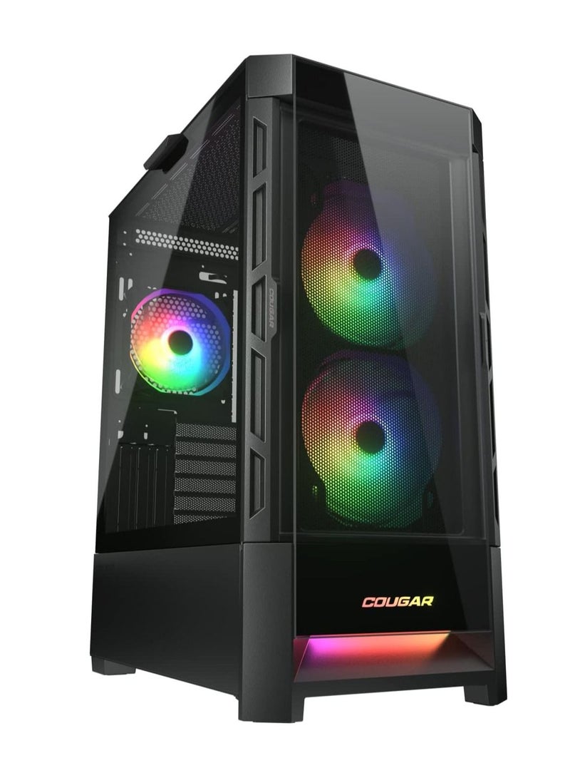 كوجار كوغار دوفيس Rgb Mid-Tower Gaming Pc Case ، 2 X 140mm Argb Fan ، 1 X 120Mm Argb Fan ، أداء تبريد لا يضاهى ، زجاج مقوى - أسود - Image 1