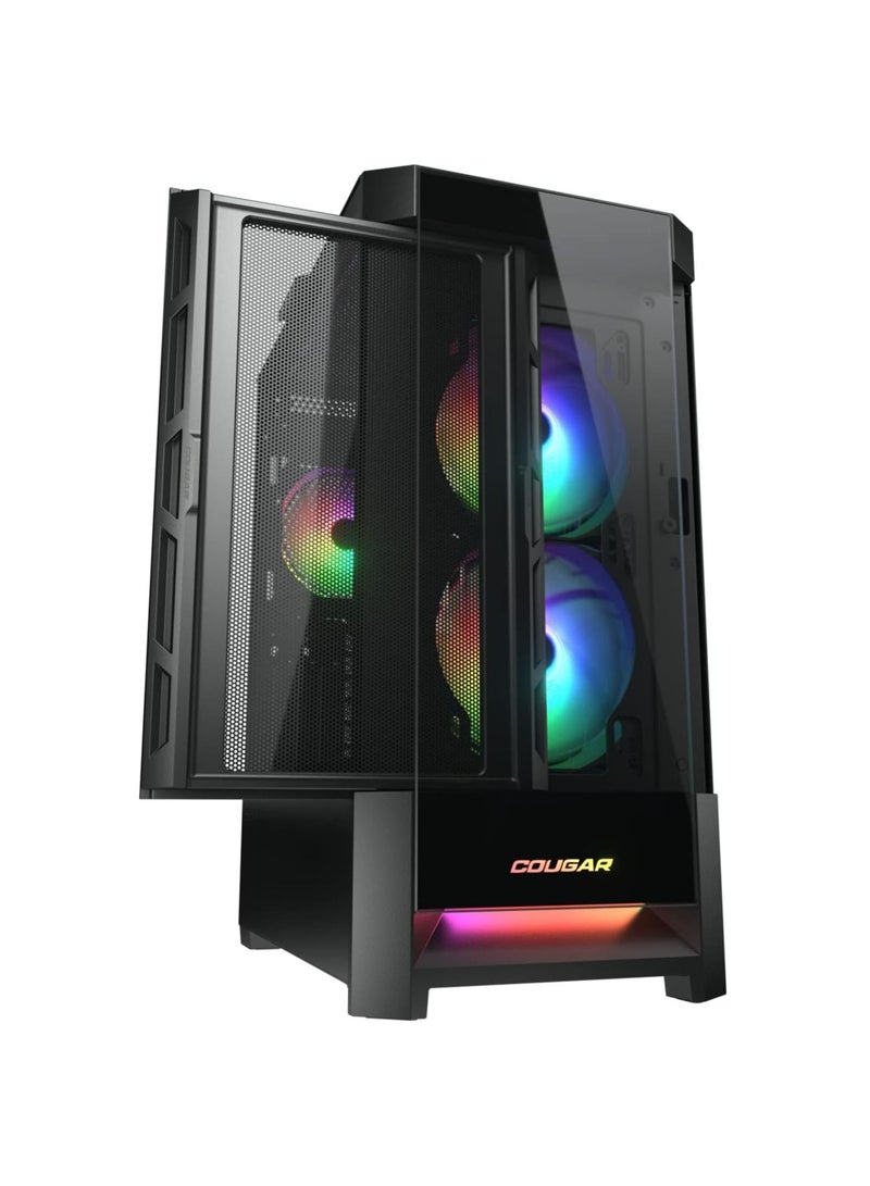 كوجار كوغار دوفيس Rgb Mid-Tower Gaming Pc Case ، 2 X 140mm Argb Fan ، 1 X 120Mm Argb Fan ، أداء تبريد لا يضاهى ، زجاج مقوى - أسود - Image 3