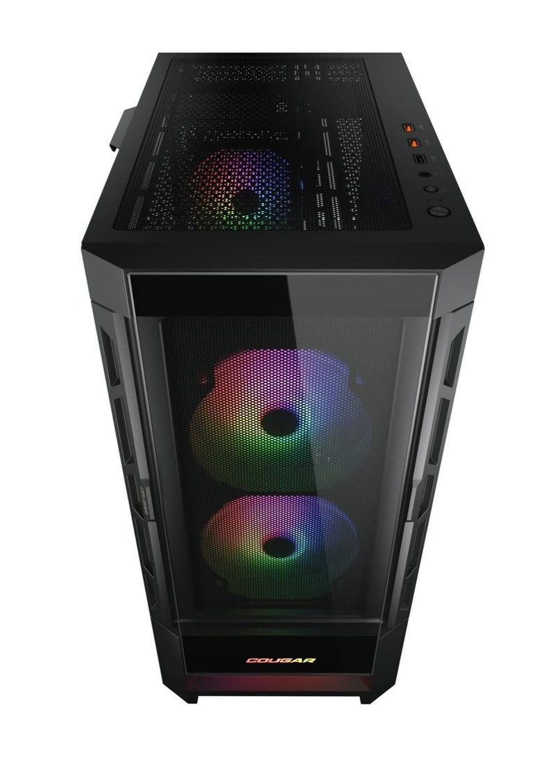 كوجار كوغار دوفيس Rgb Mid-Tower Gaming Pc Case ، 2 X 140mm Argb Fan ، 1 X 120Mm Argb Fan ، أداء تبريد لا يضاهى ، زجاج مقوى - أسود - Image 5