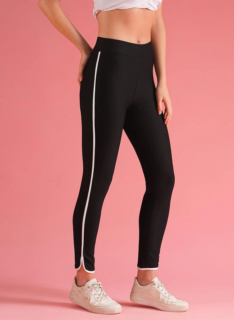 Globus black Globus Women's Black Casual Skinny Treggings with High-Rise Waist for Women | Best Price UAE