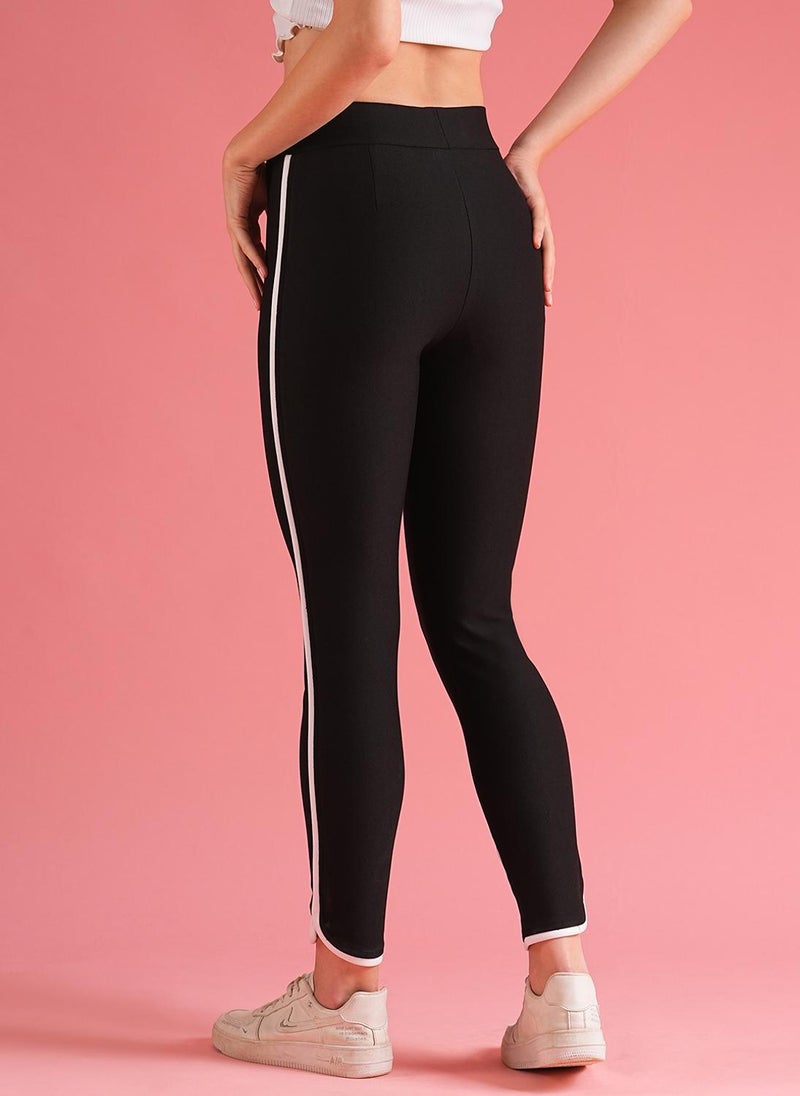 Globus Women's Black Casual Skinny Treggings with High-Rise Waist - Image 4