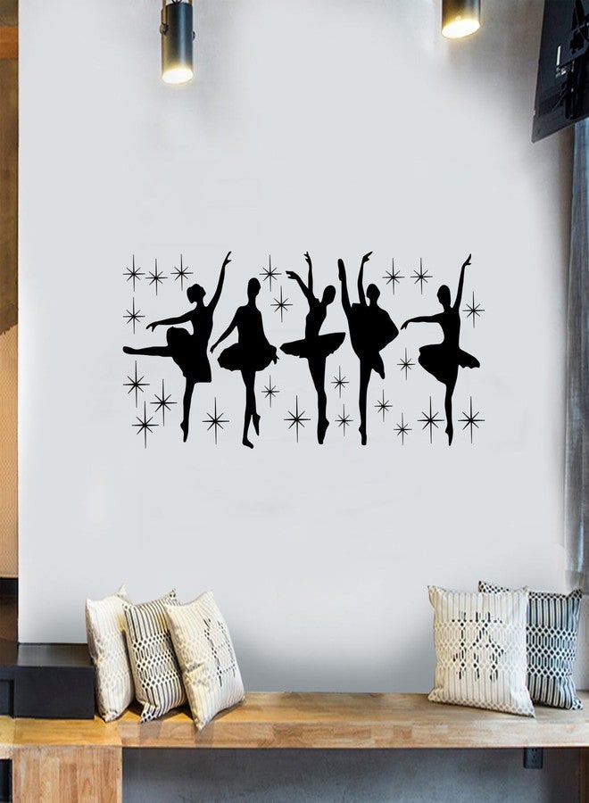 thovorrnl Ballet Wall Decals Dancing Stickers, DIY Vinyl Ballet Dancer Dancing Art Wall Mural Wallpaper for Girls Bedroom Living Room Dance Room School Decorations - Image 4