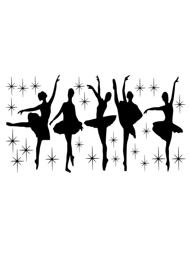 thovorrnl Ballet Wall Decals Dancing Stickers, DIY Vinyl Ballet Dancer Dancing Art Wall Mural Wallpaper for Girls Bedroom Living Room Dance Room School Decorations - Image 1