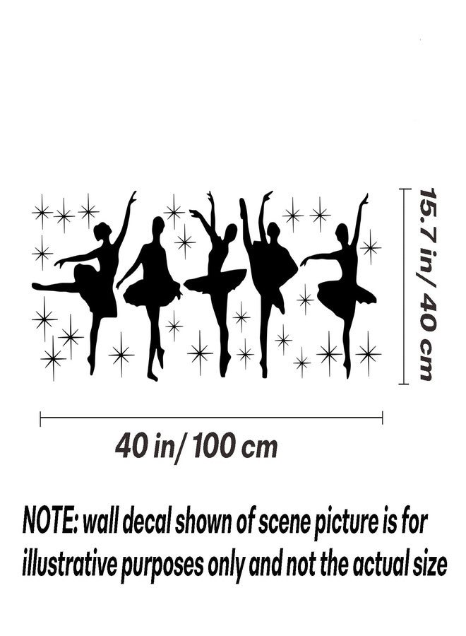 thovorrnl Ballet Wall Decals Dancing Stickers, DIY Vinyl Ballet Dancer Dancing Art Wall Mural Wallpaper for Girls Bedroom Living Room Dance Room School Decorations - Image 2
