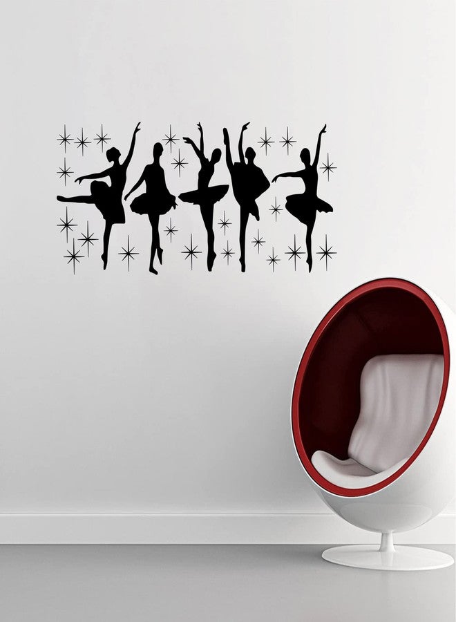 thovorrnl Ballet Wall Decals Dancing Stickers, DIY Vinyl Ballet Dancer Dancing Art Wall Mural Wallpaper for Girls Bedroom Living Room Dance Room School Decorations - Image 3