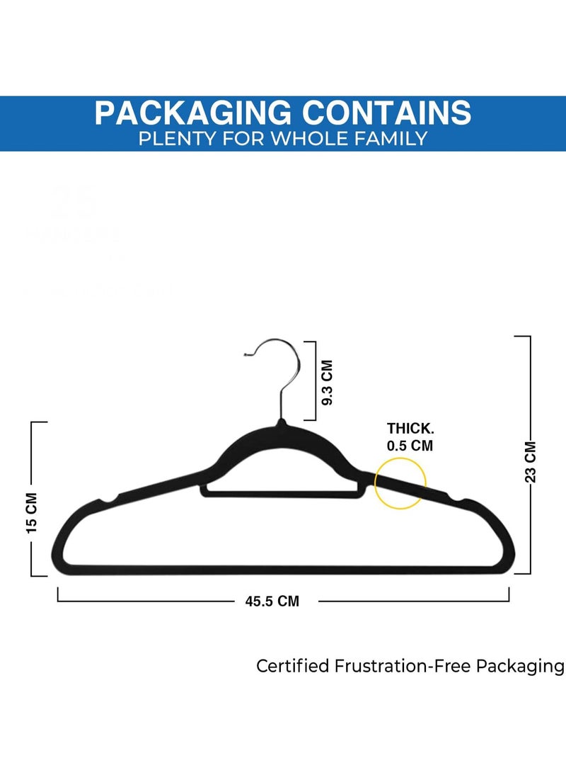 CityRiya-Long Hangers 100 Pack Coat Hanger Premium Suit Hangers for Men Women Robe Hangers Heavy Duty Clothing Hangers Pants Hanger Set Black Clothes Hangers with 360° Rotatable Hook & Shoulder Grooves - Image 2