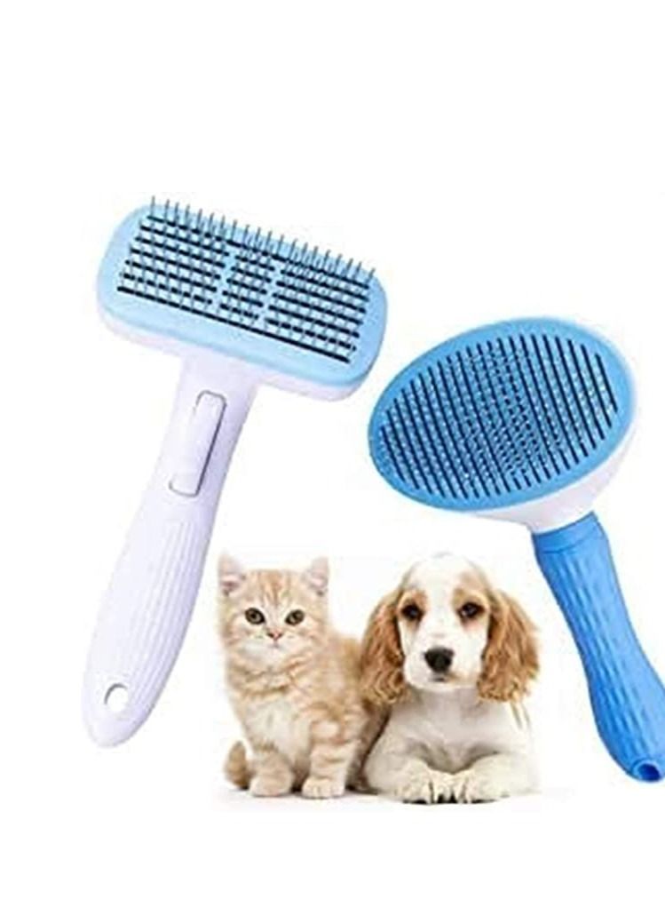 Y&D Dog & Cat Grooming Brush 2 Pack of Pet Self Cleaning Brush, Professional Brush,for Styling Comb, Removing Dead Hair for Dog/Cat with Short, Medium, Long - Image 1