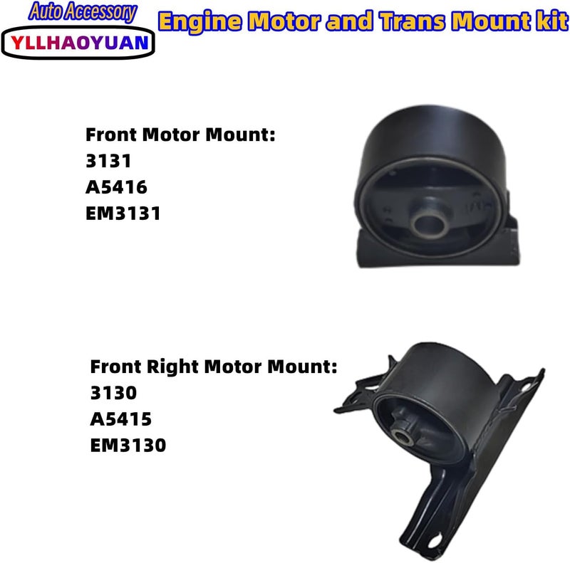 Yllhaoyuan مجموعة مثبتات محرك وناقل حركة Yllhaoyuan - 4 قطع لسيارات Compass وPatriot 2.0L من 2007-2017 وDodge Caliber من 2007-2012 - Image 4