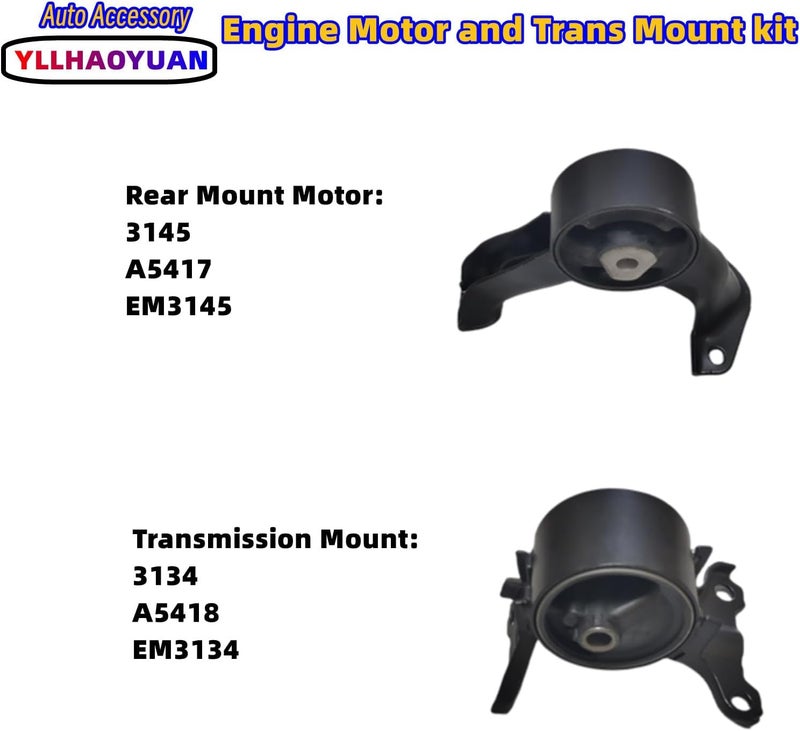 Yllhaoyuan مجموعة مثبتات محرك وناقل حركة Yllhaoyuan - 4 قطع لسيارات Compass وPatriot 2.0L من 2007-2017 وDodge Caliber من 2007-2012 - Image 5