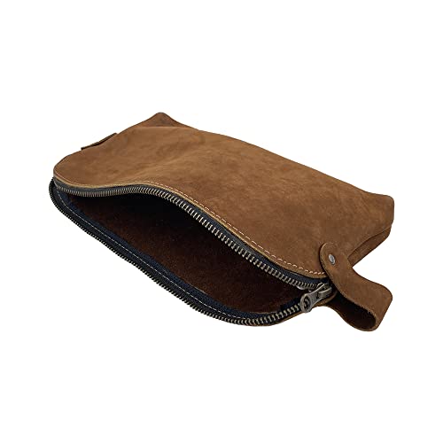 Hide & Drink, Large Rustic All Purpose Dopp Kit Utility Bag for Cords & Chargers, Travel Bag, Multi-Purpose Bag, Full Grain Leather, Handmade, Swayze Suede - Image 3