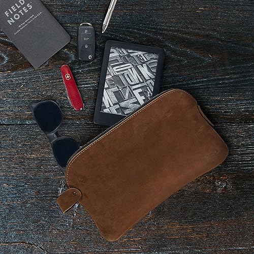 Hide & Drink, Large Rustic All Purpose Dopp Kit Utility Bag for Cords & Chargers, Travel Bag, Multi-Purpose Bag, Full Grain Leather, Handmade, Swayze Suede - Image 2